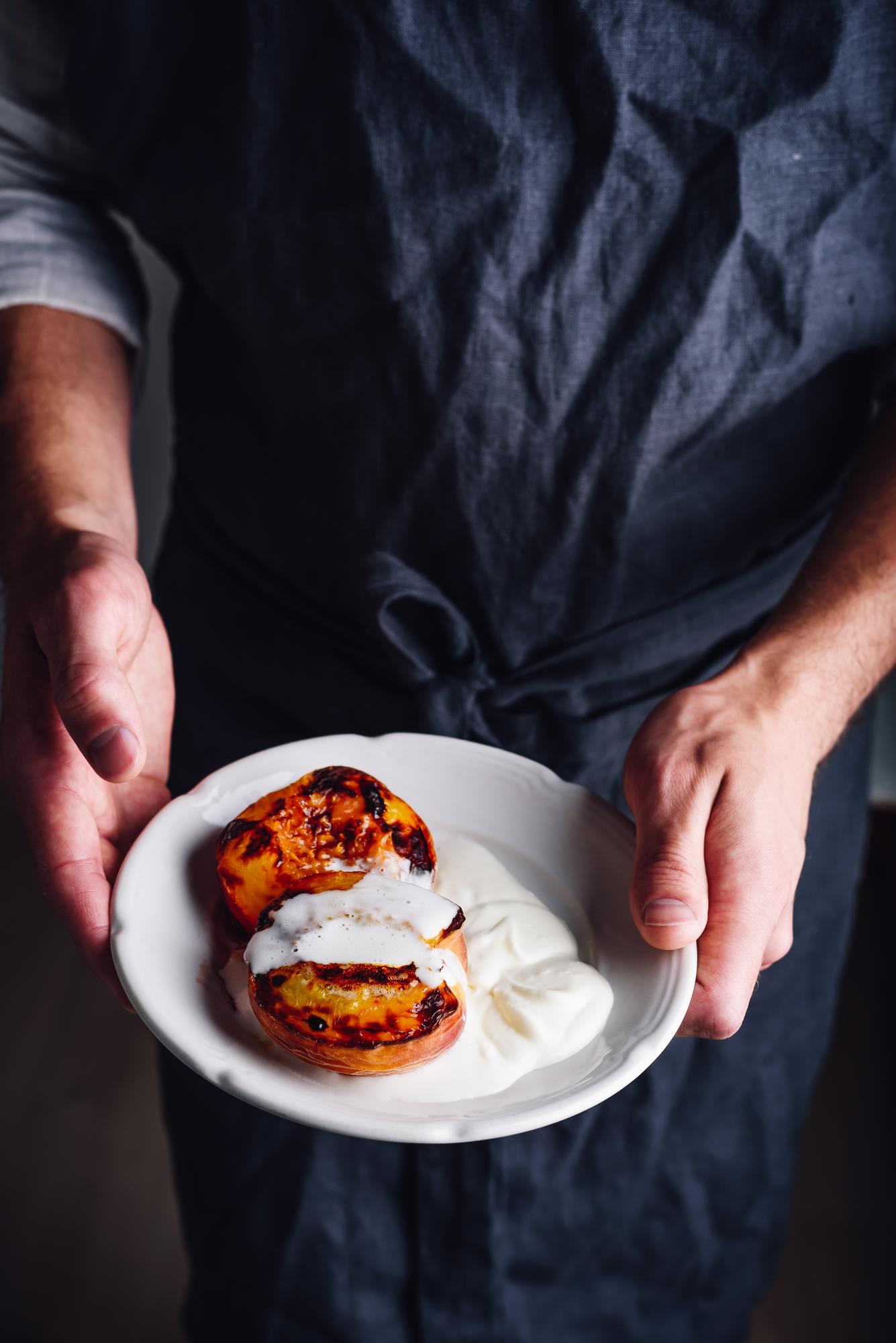 Instructor demonstrating plating a seasonal dish